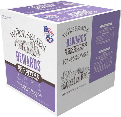 Wholesomes Sensitive Skin & Stomach Dog Treats - Lamb - 20lb Box
