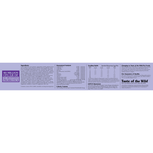 Taste of the Wild Sierra Mountain Dry Dog Food - Roasted Lamb - 28lb Bag