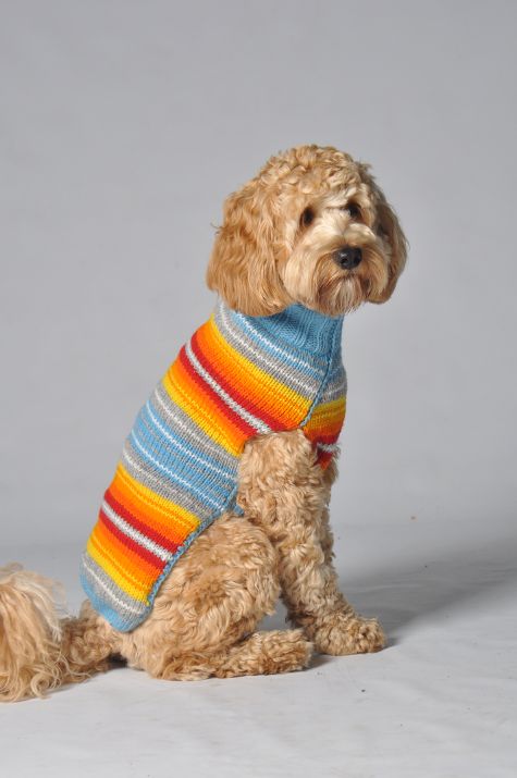 Chilly Dog Dog Sweater - Large - Turquoise Serape