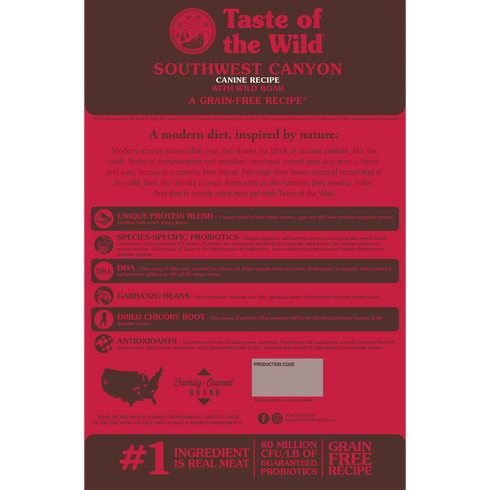 Taste of the Wild Southwest Canyon Dry Dog Food - Wild Boar - 5lb Bag