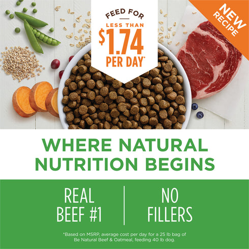 Instinct Be Natural Dry Dog Food - Beef & Barely - 4.5lb Bag