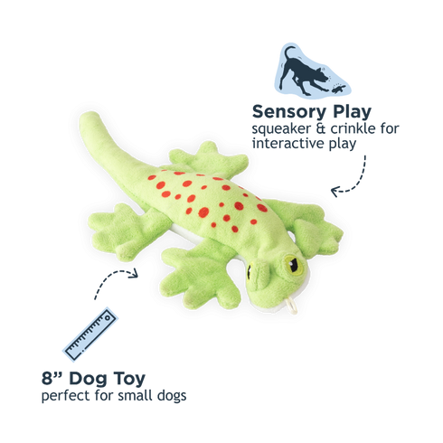 Tall Tails Stuffless Lizard Squeaker Dog Toy - 8"