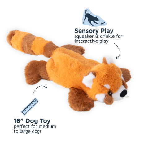 Tall Tails Stuffless Red Panada Dog Toy - 16"