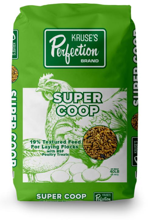 Kruse Super Coop Feed with Super Grubs – 40lb High-Protein Mix