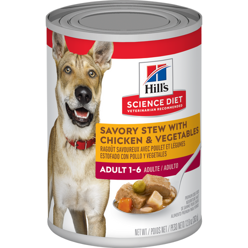 Hill's Science Diet Adult 1-6 Wet Dog Food - Savory Stew with Chicken & Vegetables - 12.8oz Can