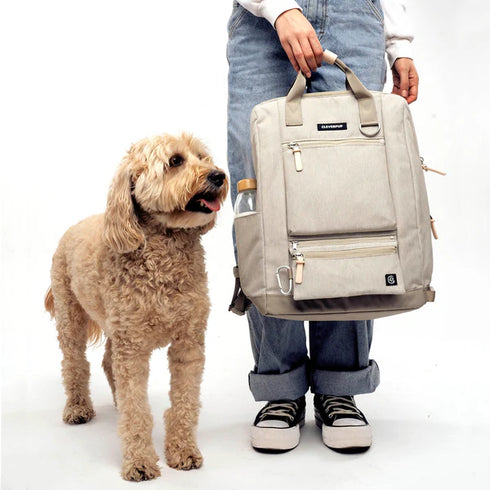 Cleverpup Porter Dog Gear Backpack - Sand