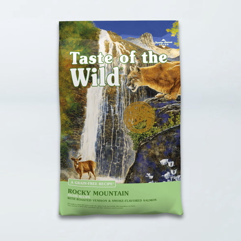 Taste of the Wild Rocky Mountain salmon and venison dry cat food bag