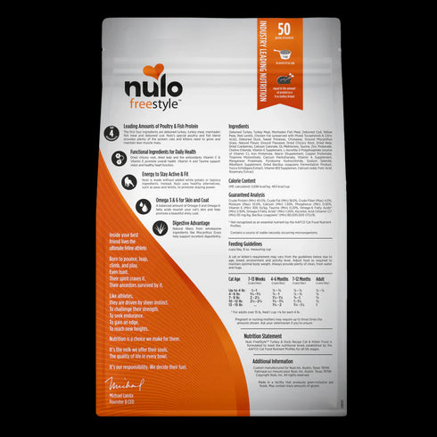 Nulo FreeStyle High-Protein Adult Cat & Kitten Dry Cat Food - Turkey & Duck - 5lb Bag