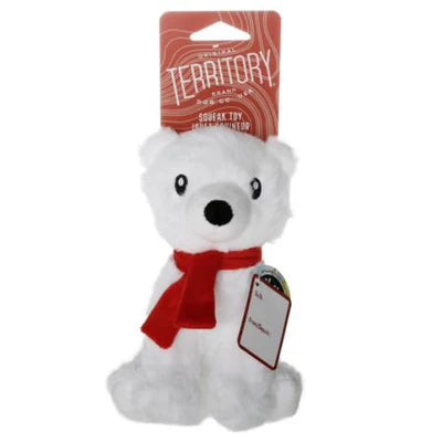 Territory Plush Polar Bear Dog Toy - 8"