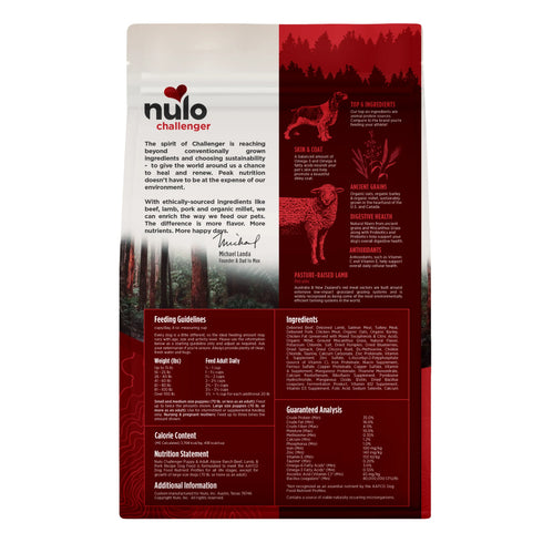 Nulo Challenger High Protein Puppy & Adult Dry Dog Food - Beef, Lamb, & Pork - 24lb Bag