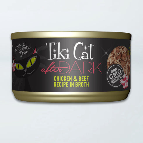 Tiki Cat After Dark Wet Cat Food - Chicken & Beef in Broth - 2.8oz Can