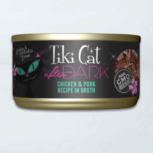 Tiki Cat After Dark Wet Cat Food - Chicken & Pork in Broth- 2.8oz Can
