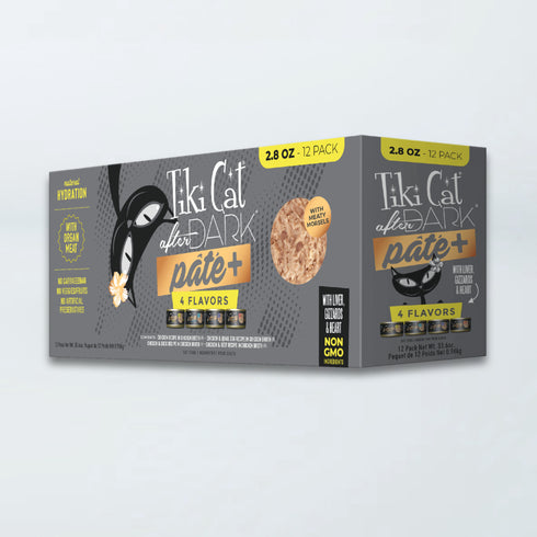 Tiki Cat After Dark Pate+ Wet Cat Food - Variety Pack - 12ct of 2.8oz Cans