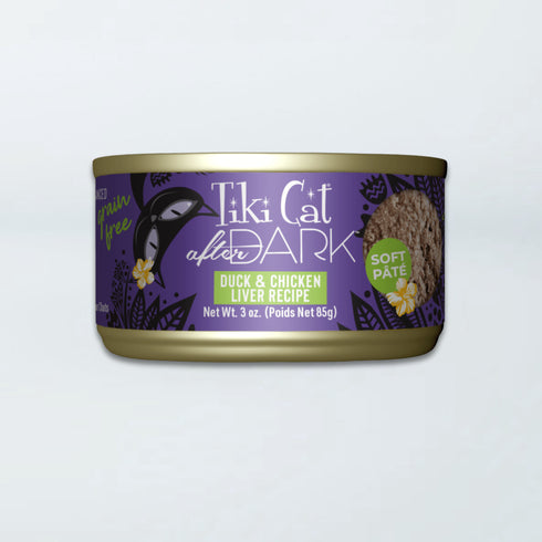 Tiki Cat After Dark Soft Pate Wet Cat Food - Chicken & Duck Liver - 3oz Can
