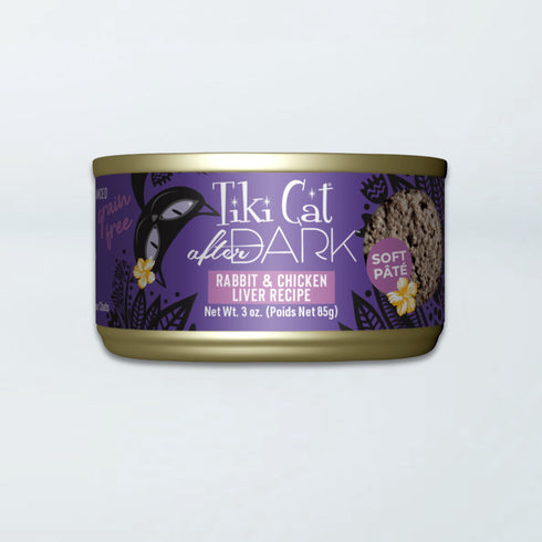 Tiki Cat After Dark Soft Pate Wet Cat Food - Rabbit & Chicken Liver - 3oz Can