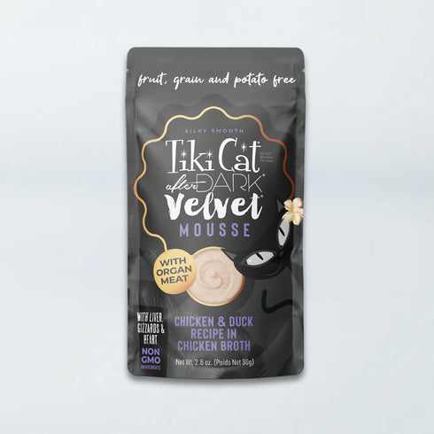 Tiki Cat After Dark Velvet Mousse Wet Cat Food - Chicken & Duck in Broth - 2.8oz Pouch