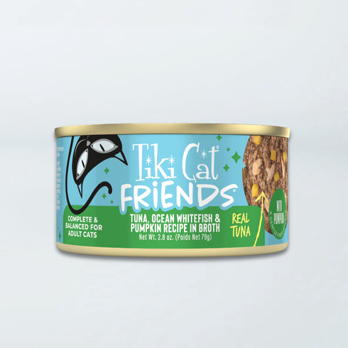 Tiki Cat Friends Wet Cat Food - Tuna, Ocean Whitefish, & Pumpkin in Broth - 3oz Can