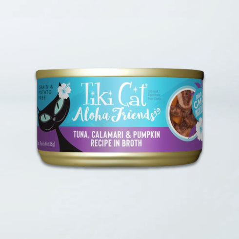 Tiki Cat Friends Minced Wet Cat Food - Tuna, Calamari, & Pumpkin in Broth - 3oz Can