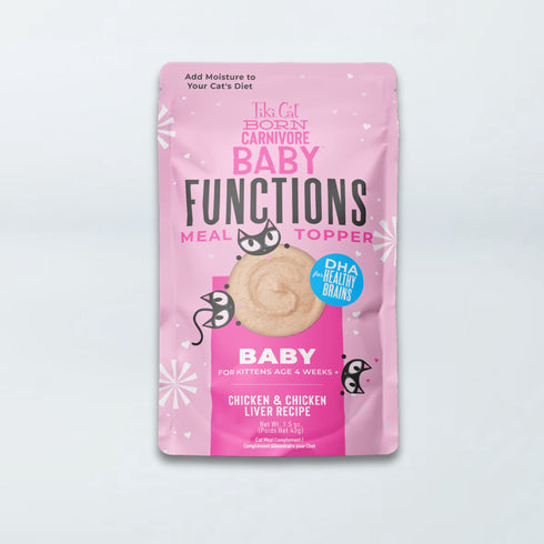 Tiki Cat Born Carnivore Baby Functions Wet Cat Food Topper - Chicken & Chicken Liver - 1.5oz Pouch