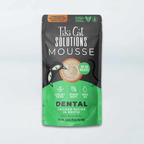 Tiki Cat Solutions Dental Mousse Wet Cat Food - Chicken - 2.4oz Pouch