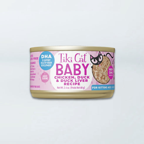 Tiki Cat Baby Shreds Wet Cat Food - Chicken, Duck, & Duck Liver - 2.4oz Can