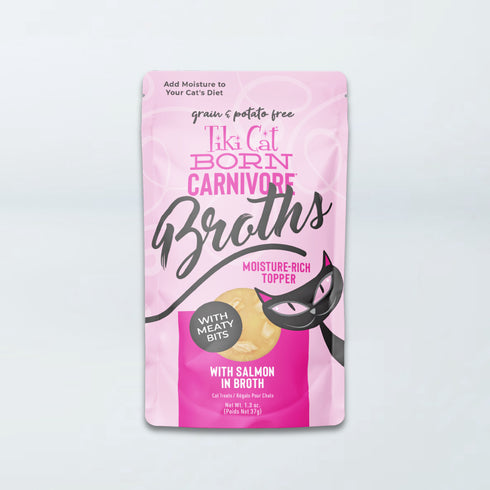 Tiki Cat Born Carnivore Broths Cat Food Topper - Salmon - 1.3oz Pouch