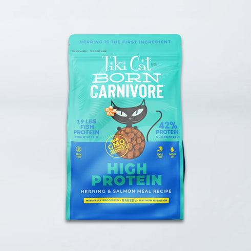 Tiki Cat Born Carnivore Dry Cat Food - Herring & Salmon - 11.1lb Bag