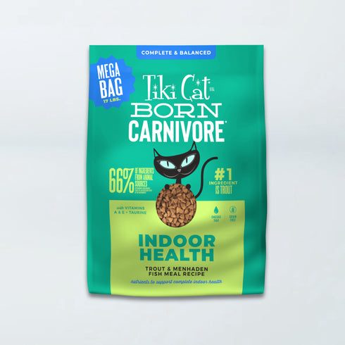 Tiki Cat Born Carnivore Indoor Health Dry Cat Food - Trout & Menhaden Fish - 3lb Bag