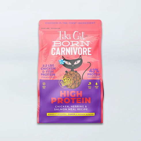 Tiki Cat Born Carnivore Dry Cat Food - Chicken, Herring & Salmon - 11.1lb Bag