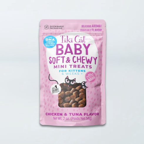 Tiki Cat Baby Soft & Chewy Cat Treats - Chicken & Tuna- 2oz Pouch