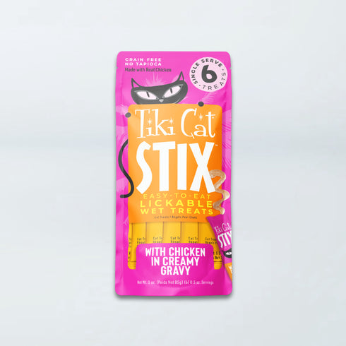 Tiki Cat Stix Lickable Cat Treats - Chicken & Creamy Gravy - 6 Pack