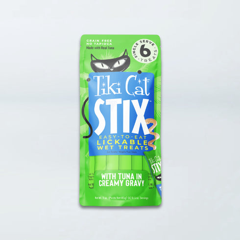 Tiki Cat Stix Lickable Cat Treats - Tuna in Creamy Gravy - 6 3oz Sticks