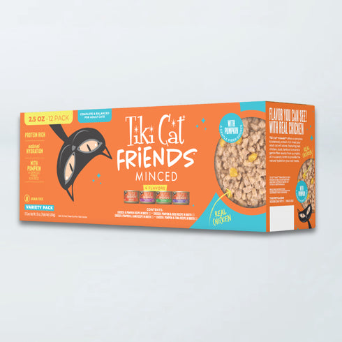 Tiki Cat Friends Minced Variety Pack Wet Cat Food - Chicken Flavors - 12 2.5oz Cans
