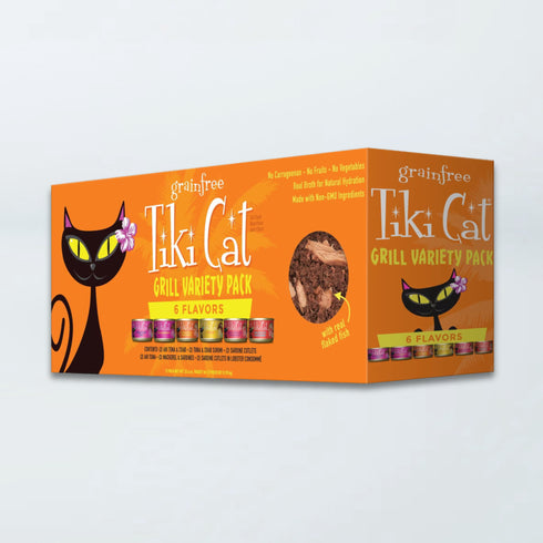 Tiki Cat Variety Pack Grill Wet Cat Food - 6 Flavors - 12 2.8oz Cans