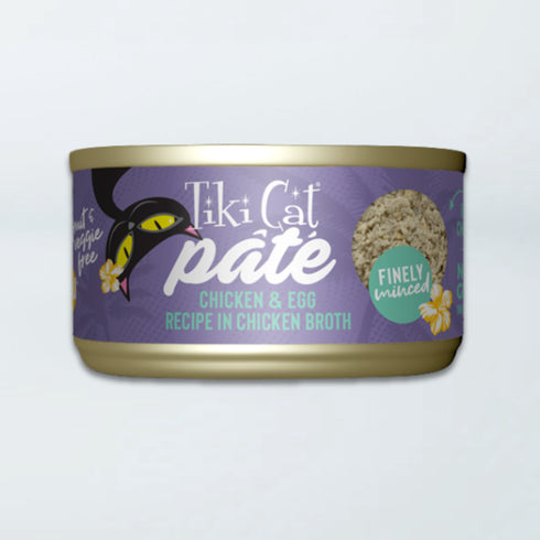 Tiki Cat Luau Pate Wet Cat Food - Chicken & Egg in Broth - 2.8oz Can