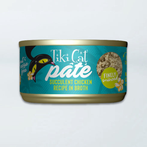 Tiki Cat Luau Pate Wet Cat Food - Succulent Chicken in Chicken Consommé - 2.8oz Can