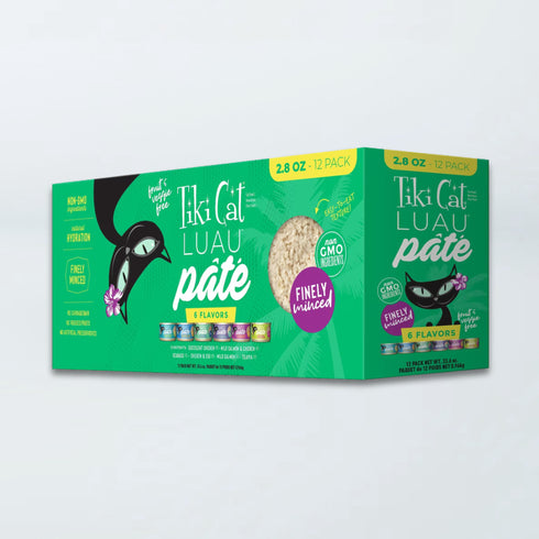 Tiki Cat Luau Pate Variety Pack Wet Cat Food - Chicken & Fish Flavors - 12 2.8oz Cans