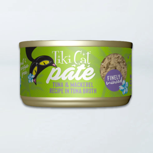 Tiki Cat Luau Pate Wet Cat Food - Tuna & Mackerel in Tuna Broth - 5.5oz Can