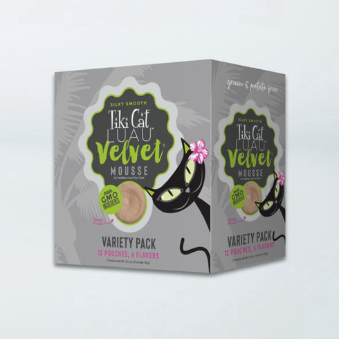 Tiki Cat Luau Velvet Mousse Variety Pack Wet Cat Food - 6 Flavors - 12 2.8oz Pouches