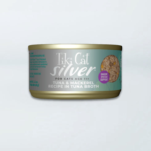 Tiki Cat Silver Wet Cat Food - Whole Foods Tuna & Mackerel - 2.4oz Can