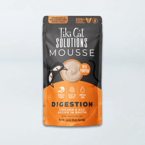 Tiki Cat Solutions Digestion Mousse Wet Cat Food - Chicken & Egg - 2.4oz Pouch