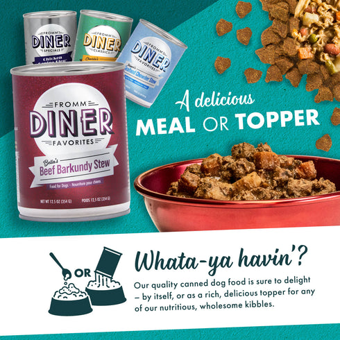 Fromm Diner Favorites Wet Dog Food - Bella's Beef Barkundy Stew - 12.5oz Can