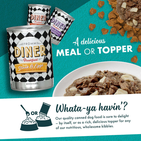 Fromm Diner Breakfast Wet Dog Food - Sam's Steak & Eggs - 12.5oz Can