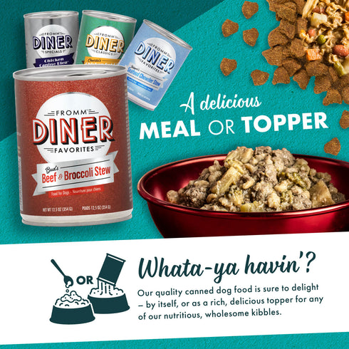 Fromm Diner Favorites Wet Dog Food - Bud's Beef & Broccoli Stew - 12.5oz Can