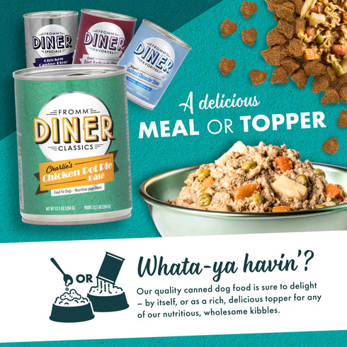 Fromm Diner Classics Wet Dog Food - Charlie's Chicken Pot Pie Pate - 12.5oz Can