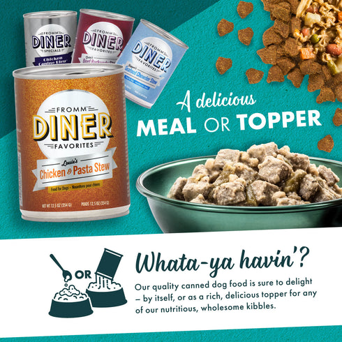 Fromm Diner Favorites Wet Dog Food - Louie's Chicken & Pasta Stew - 12.5oz Can