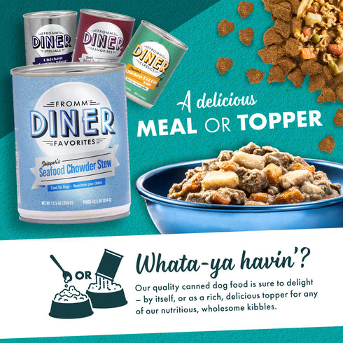 Fromm Diner Favorites Wet Dog Food - Skipper's Seafood Chowder Stew - 12.5oz Can