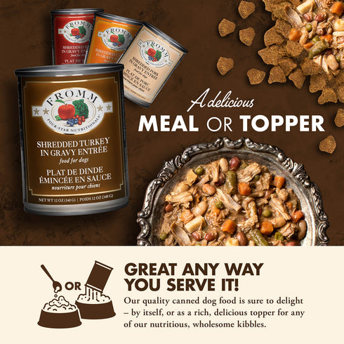 Fromm Four-Star Wet Dog Food - Shredded Turkey in Gravy - 12oz Can