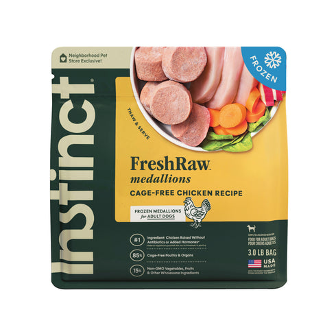 Instinct FreshRaw Medallions Frozen Raw Dog Food - Cage-Free Chicken - 3lb