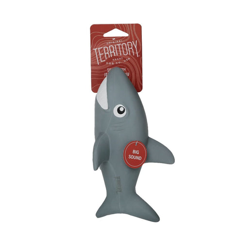Territory Natural Rubber Shark Squeaker Dog Toy - 9"